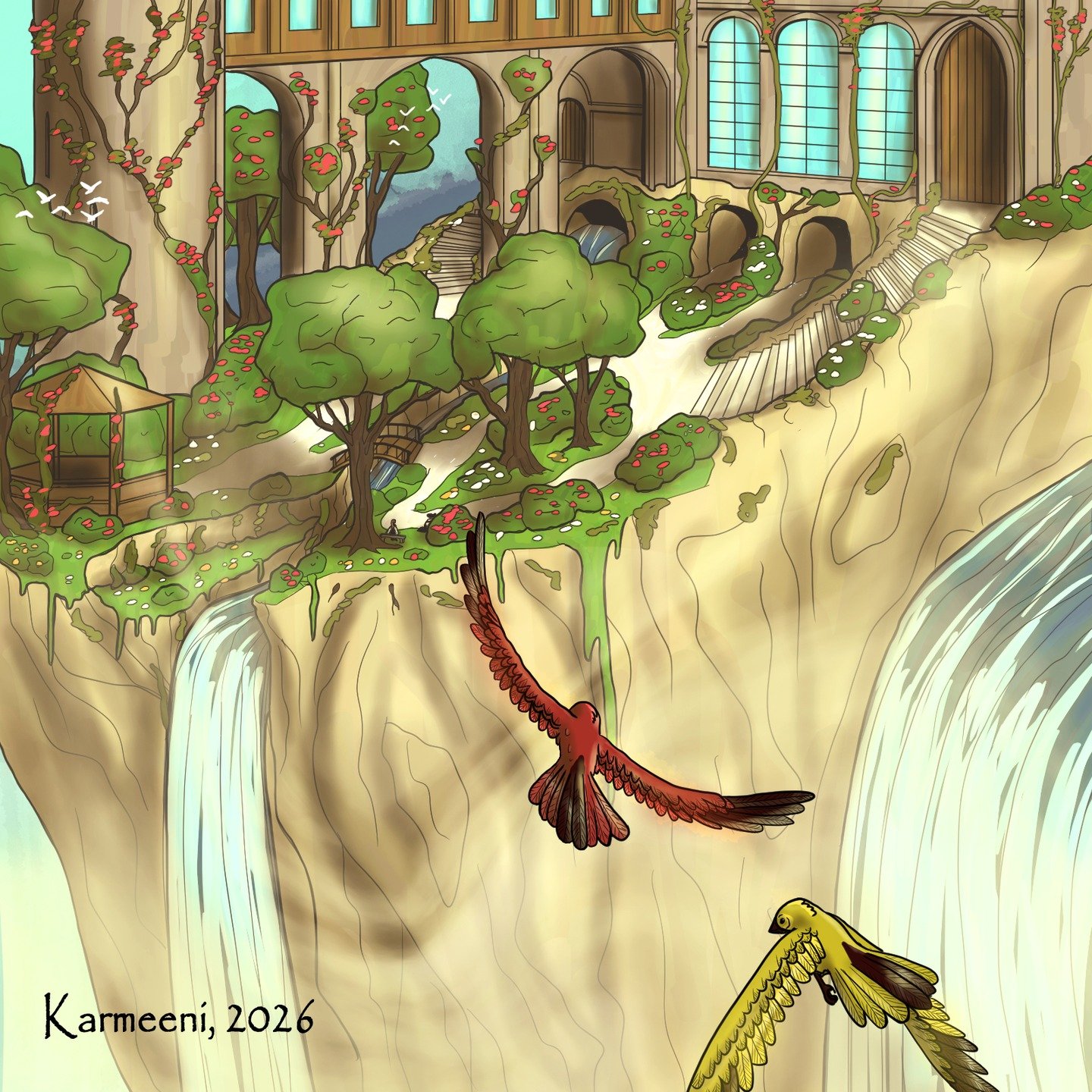 A look at Seri's rose garden. Can you spot her?

https://www.webtoons.com/en/canvas/untangled/list?title_no=1082423

#digitalart #fantasy #fantasyart #digitalpanting #webtoons #webcomic #untangled