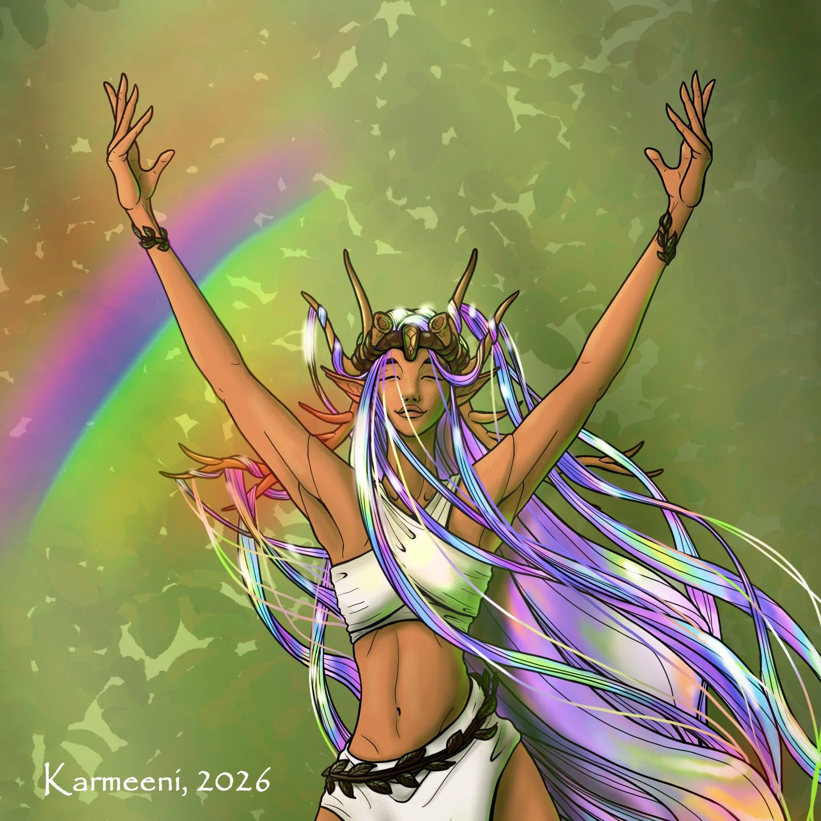 Happy Pride Month, everyone! I wanted to share my latest piece, Thari as a priestess. While she isn't specifically an LGBTQ+ character, the rainbow lighting and joyful vibes felt like the perfect way to celebrate the start of June! 

#digitalart #fan