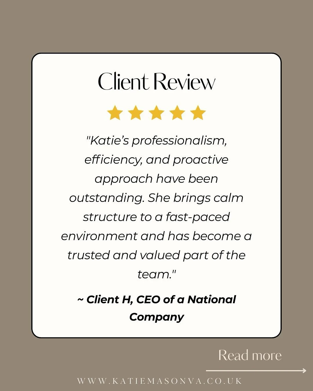 Client love🤎

It&rsquo;s such a good feeling when a client takes the time to share kind words like this. Knowing I&rsquo;ve helped make their days a little easier is exactly why I do what I do☁️