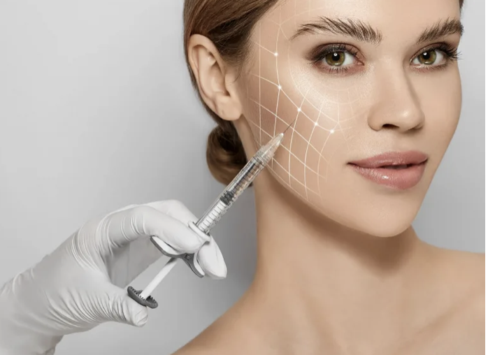 Person receiving a facial treatment with cotton pads