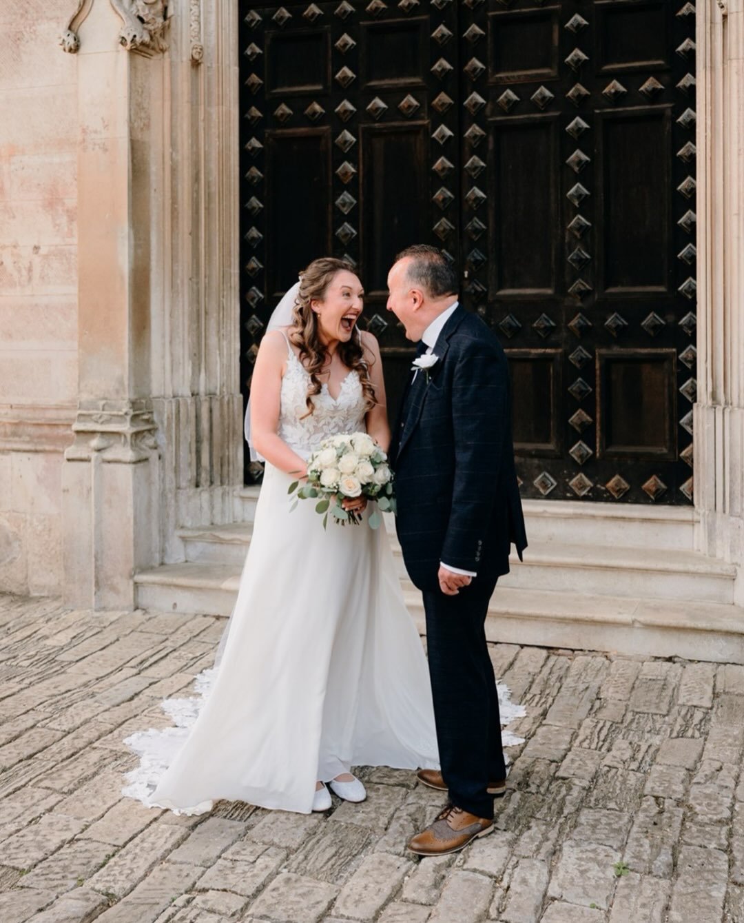 The beautiful Betsy with her Dad on a wonderfully sunny day at @highcliffecastleweddings 

Suppliers: 
Venue: @highcliffecastleweddings
Photography: @pipandclo.uk
Videography: @4keeps.uk
Hair: @victorianightingalehair
Makeup: @chloeskinner_makeup
Liv
