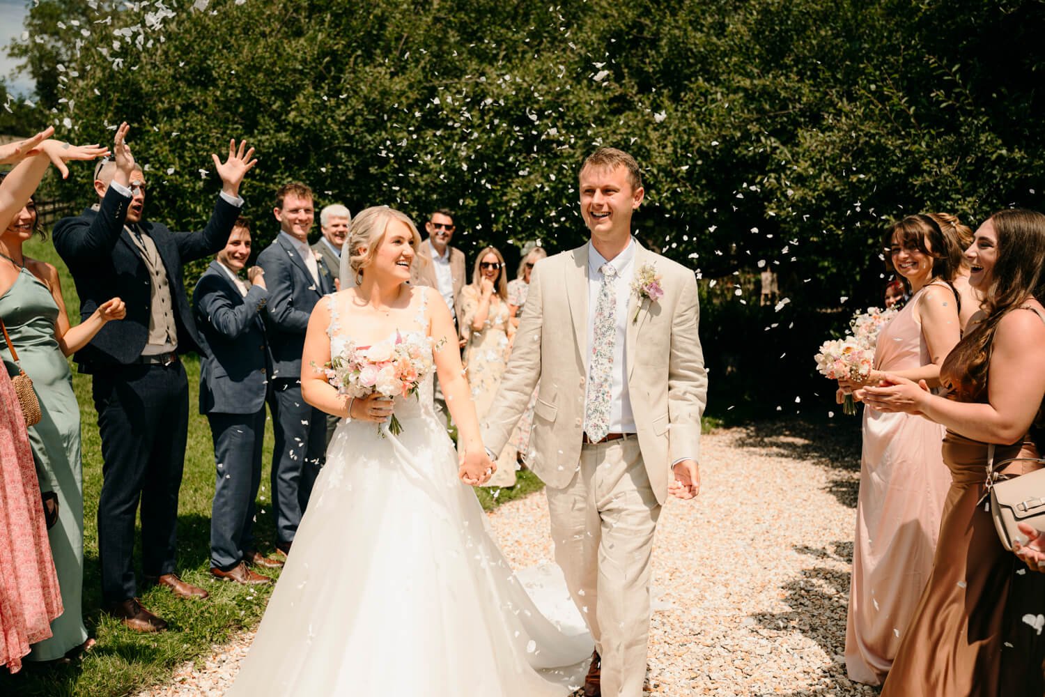 Confetti at Rudge Farm Dorset by Wedding Photographers pip&clo