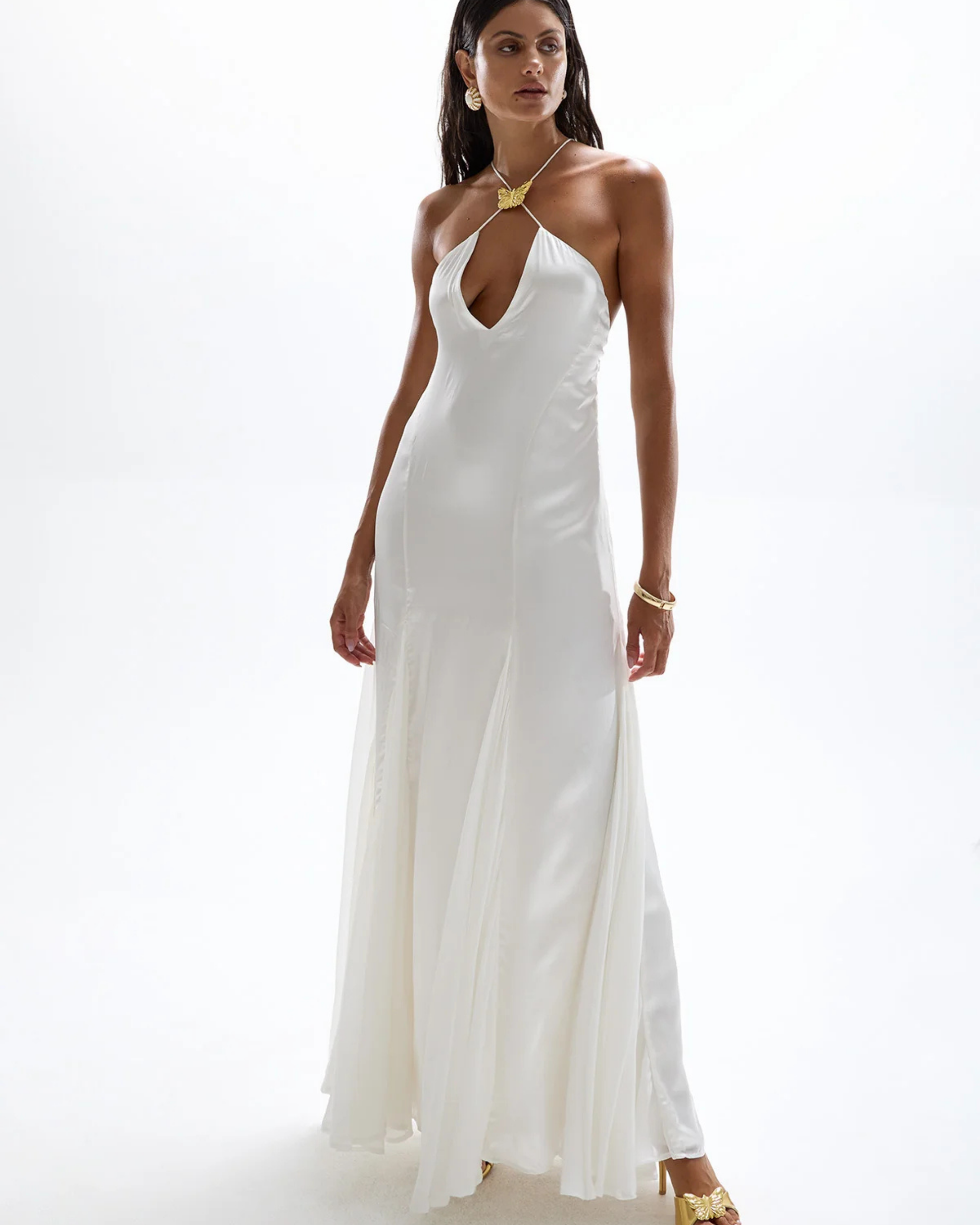 Como Butterfly Maxi Dress - Pearl