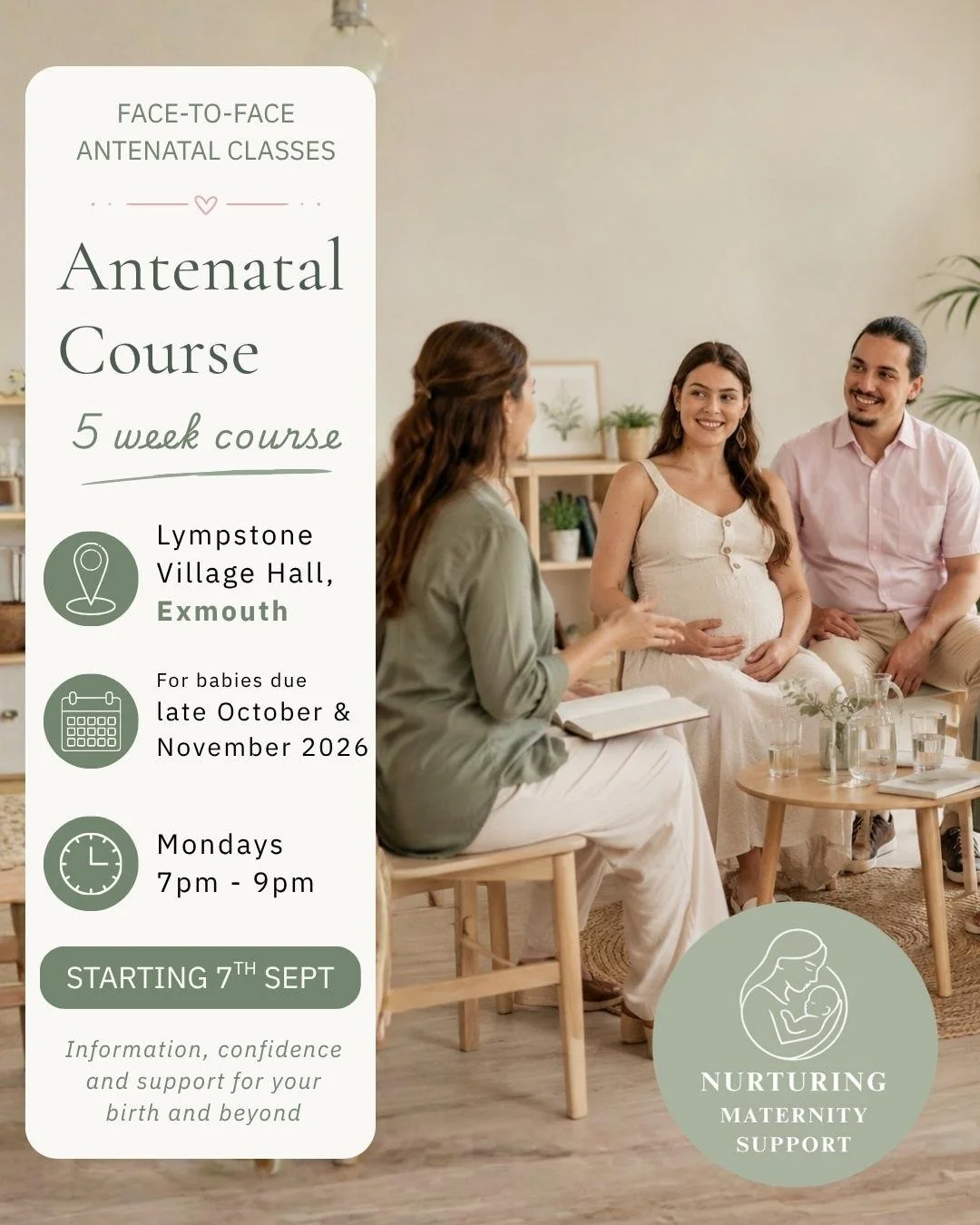 Antenatal Class - Lympstone Village Hall, Exmouth - September 2026