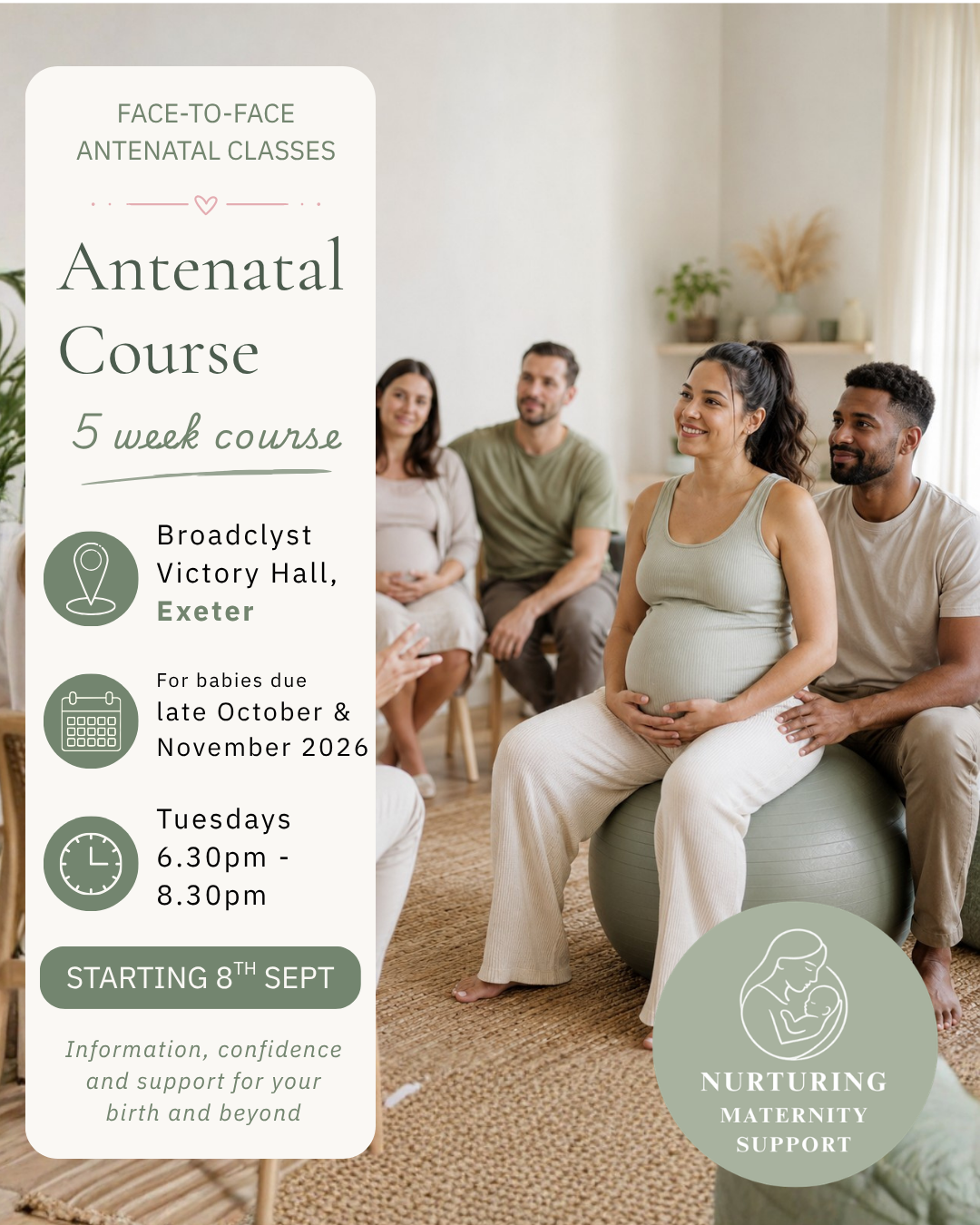 Antenatal Class - Broadclyst Victory Hall, Exeter - September 2026