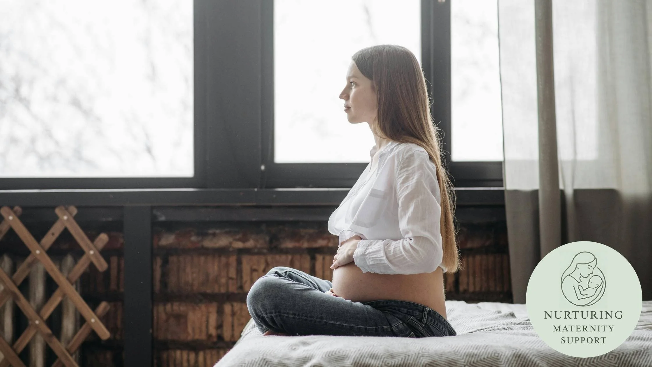 mother practicing breathing during pregnancy to use during labour