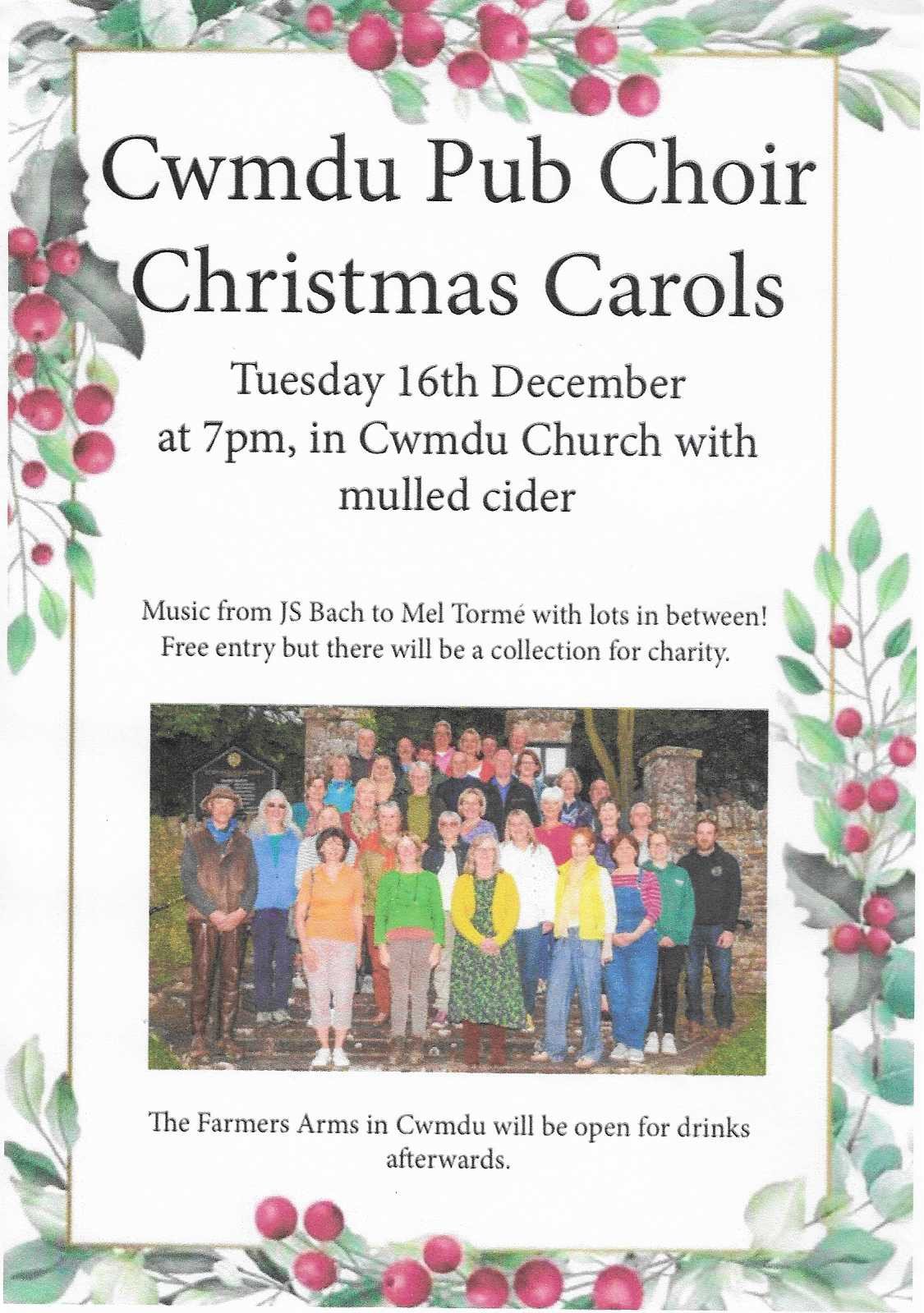 Cwmdu Pub Choir Christmas Carols