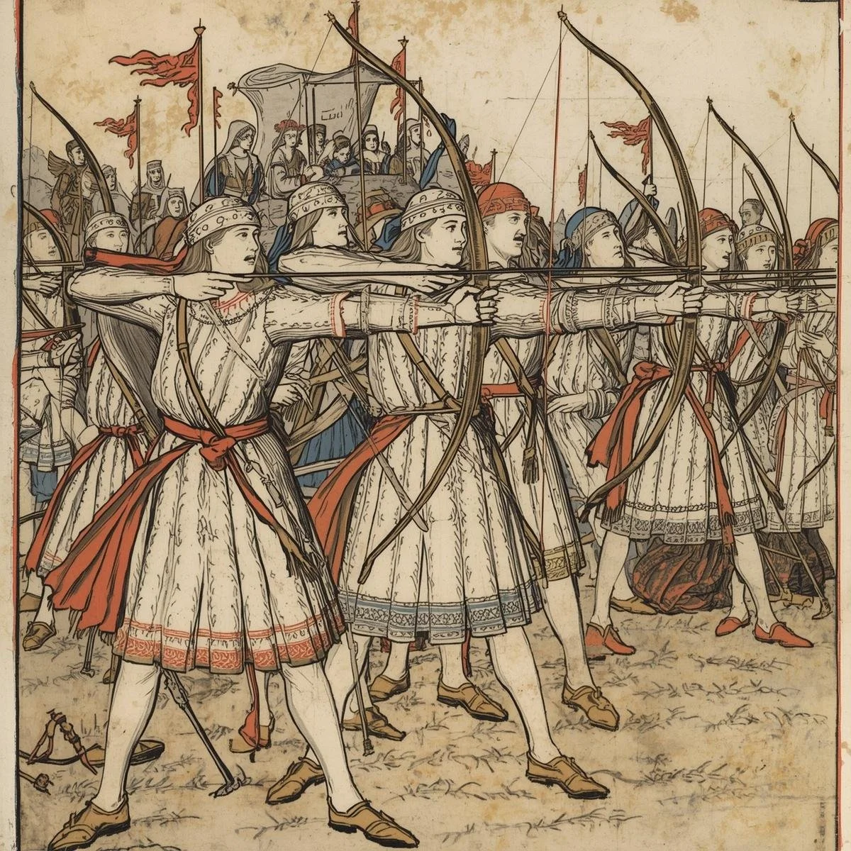 15th century welsh archers (make the image as though it were drawn in the 15th century).jpg