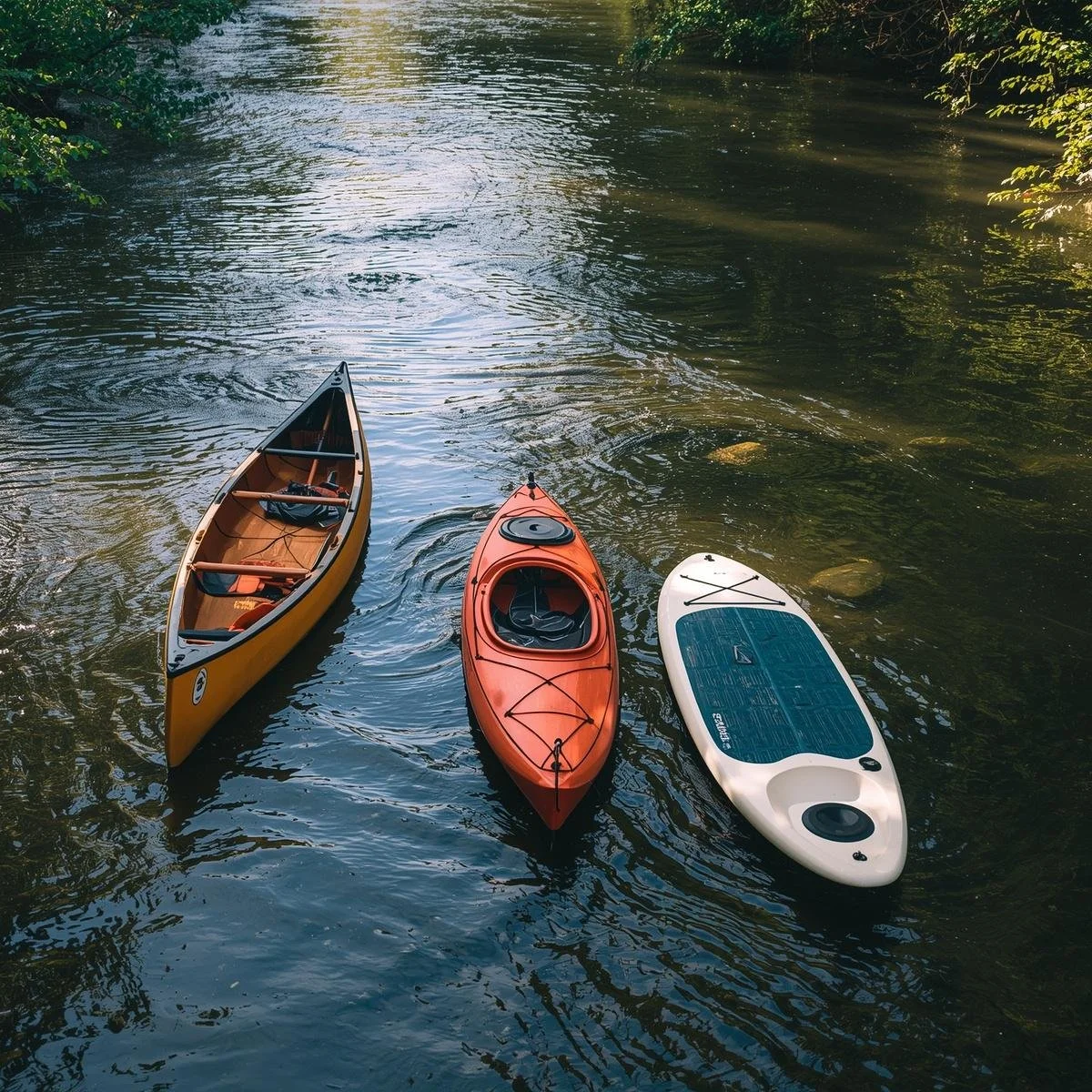 Canoe, Kayak, and Paddleboard on a river.jpg