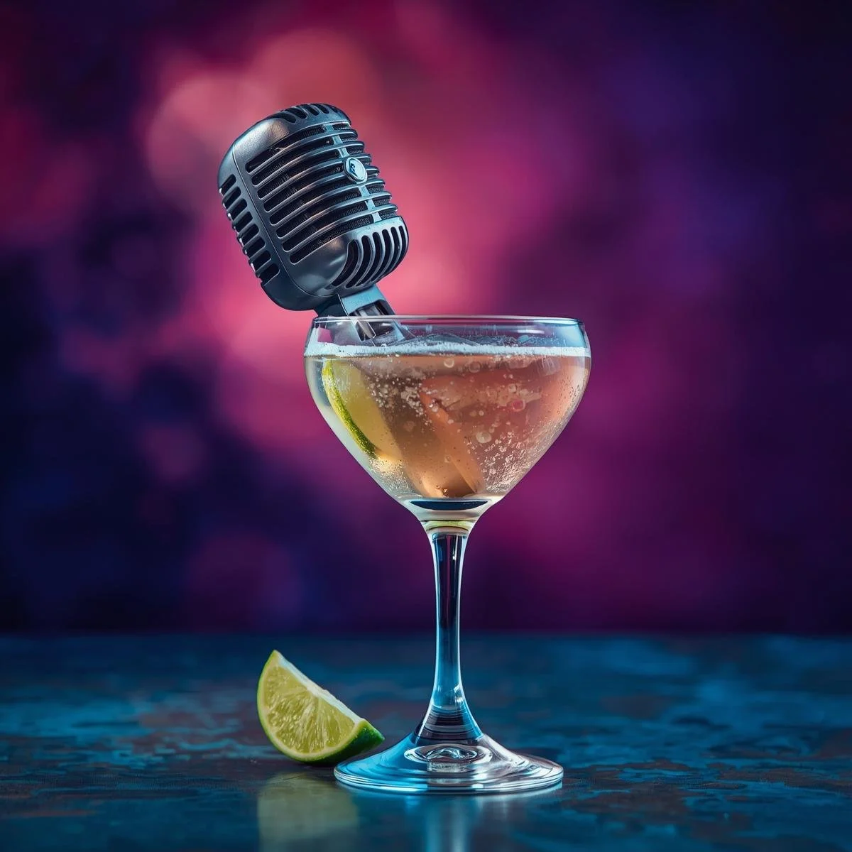 Karaoke put the microphone is a cocktail.jpg