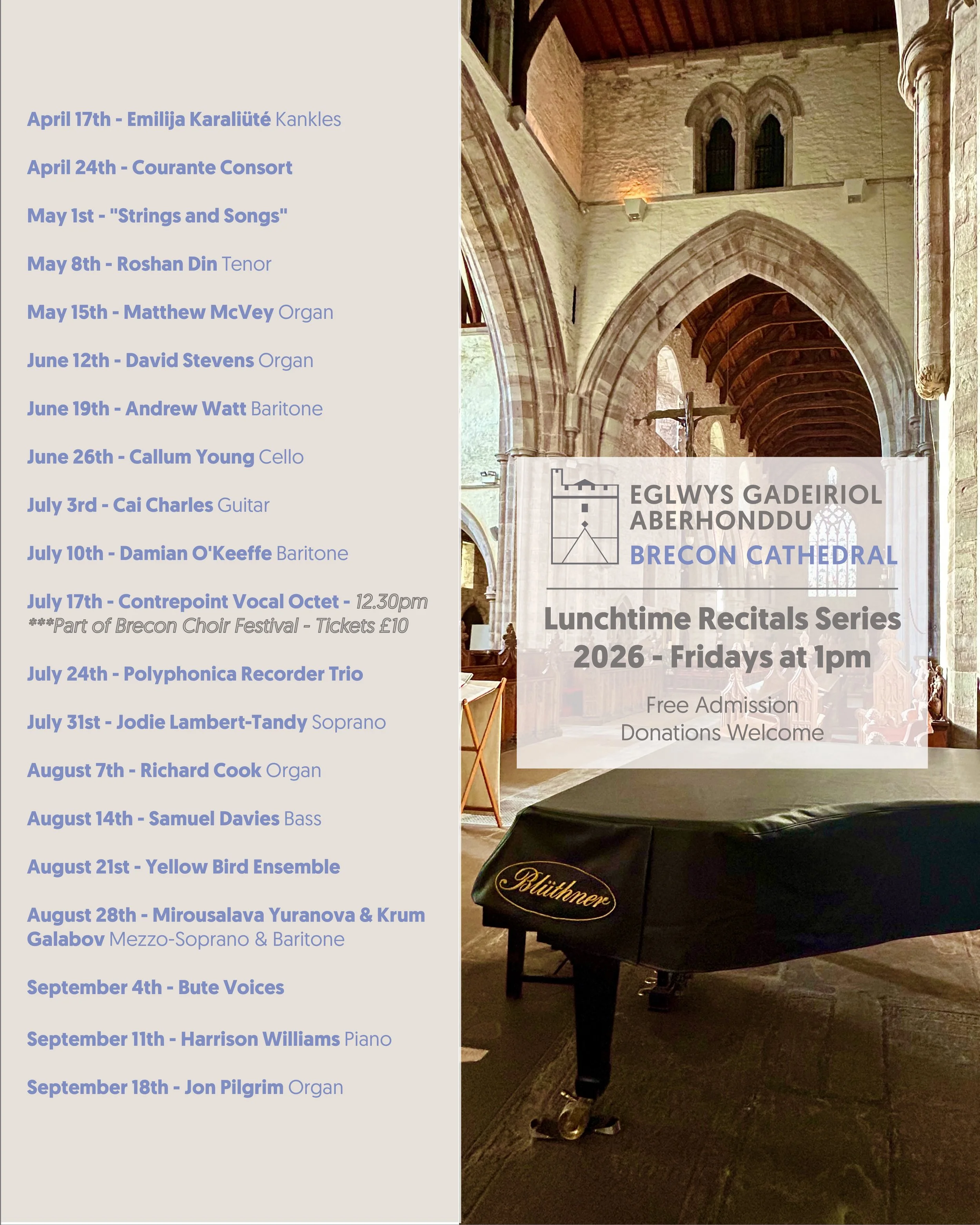 Lunchtime Concert: Damian O'Keeffe (Baritone)