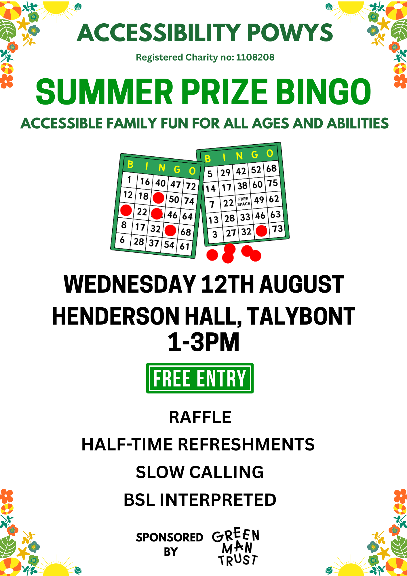 Summer Prize Bingo
