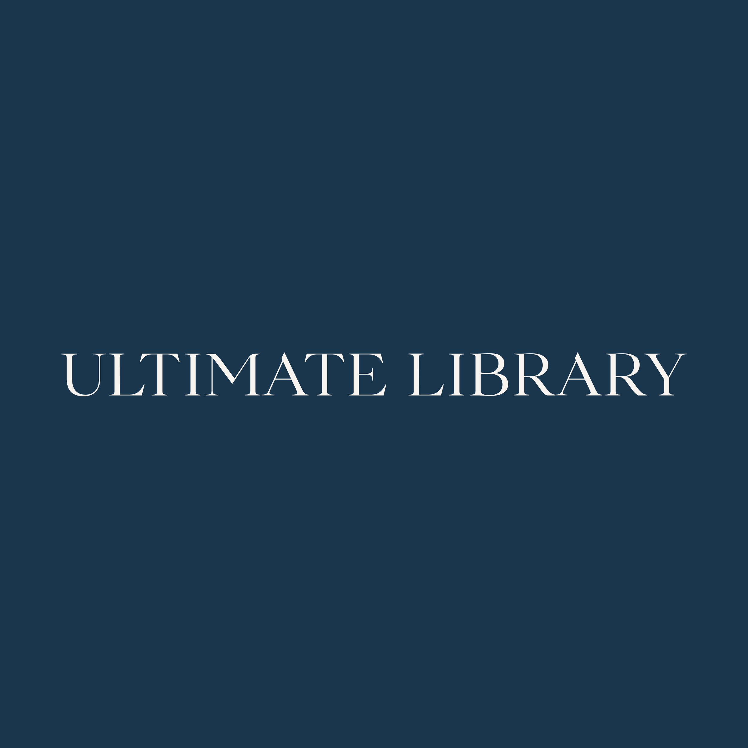 Dark blue cover with the words 'Ultimate Library' in white, centered.