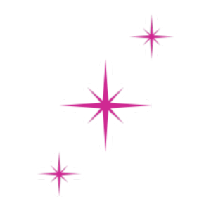 Pink sparkling stars on a white background