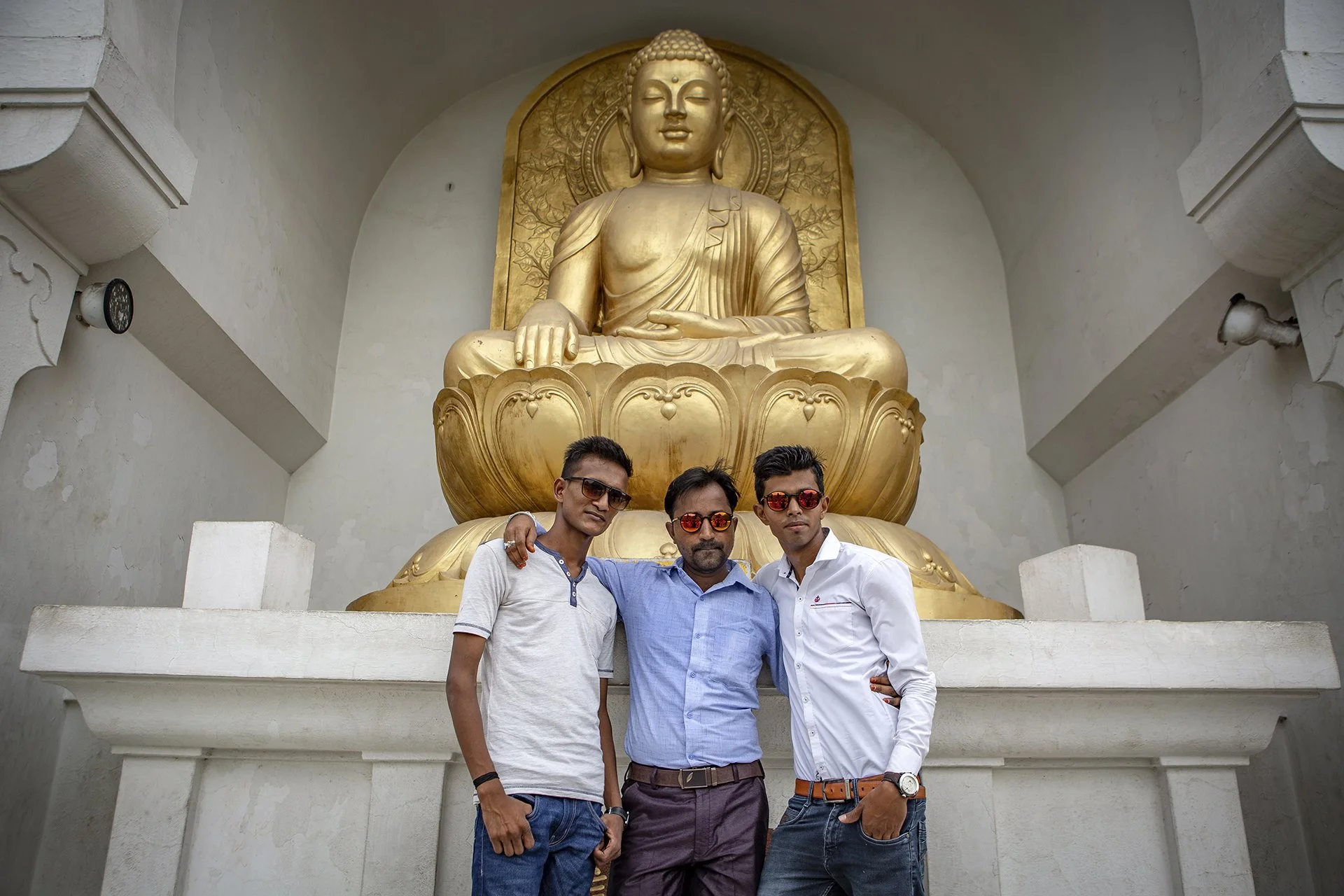 Tourists at a Buddhist site, Vaishali