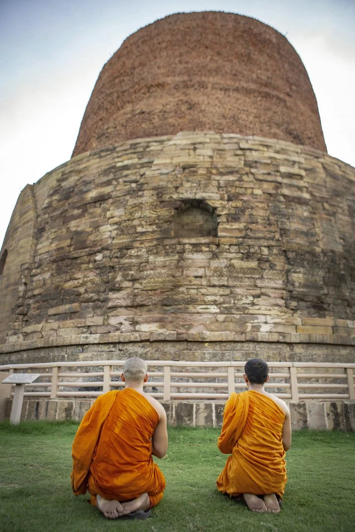Dhamek Stupa, where Buddha delivered his first sermon after enlightenment, Sarnath