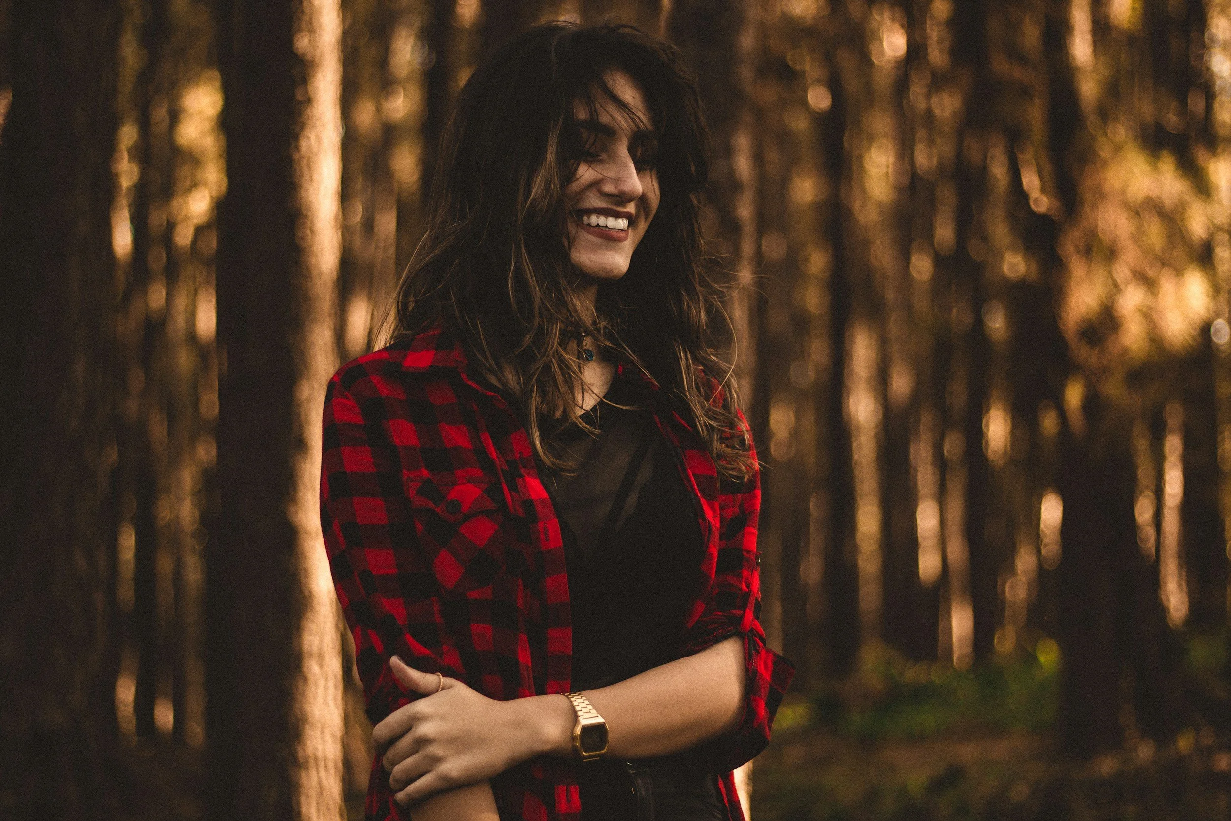 Lady happy outside good wellbeing regulating nervous system
