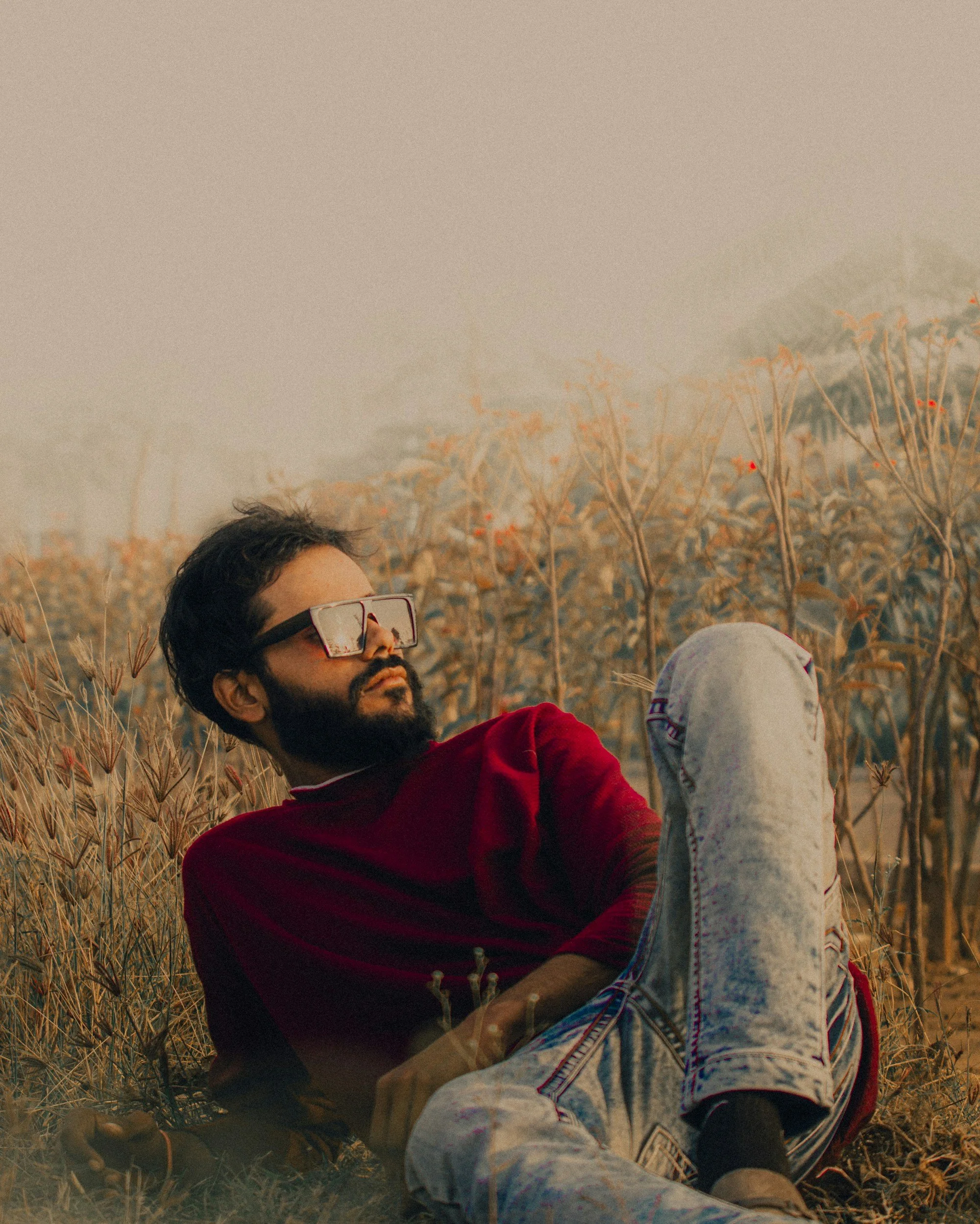 Man relaxed happy content outdoors regulated anxiety free guide by psychotherapist and counsellor in Newquay Cornwall Uk