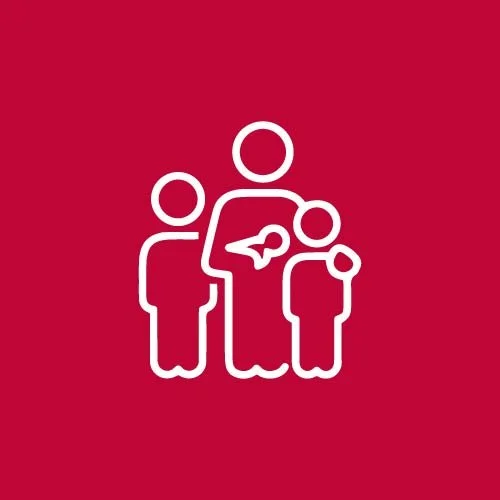 Icon einer Familie mit Kind – Symbol für Familientherapie in Leipzig