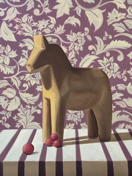 Dala Horse 18 x 24 Oil on Canvas 2024