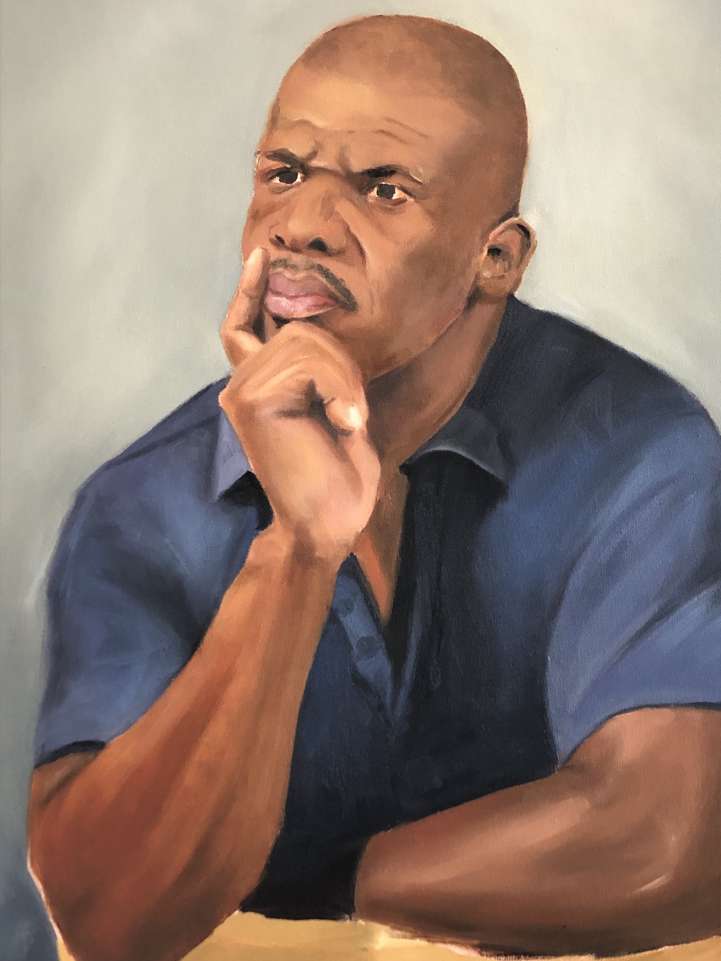 Thinking Man, 24 x 36 Oil on Canvas 2023