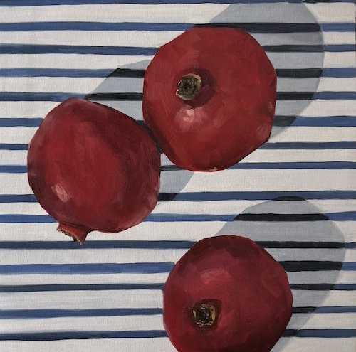 Pomegranate, 16 x 20 Oil on Canvas 2024