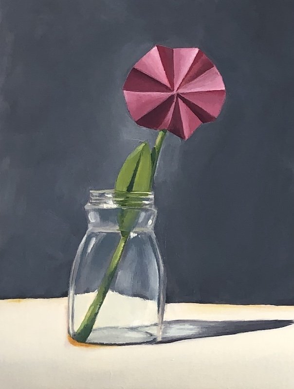 Paper Flower, 12 x 16 Oil on Canvas 2022
