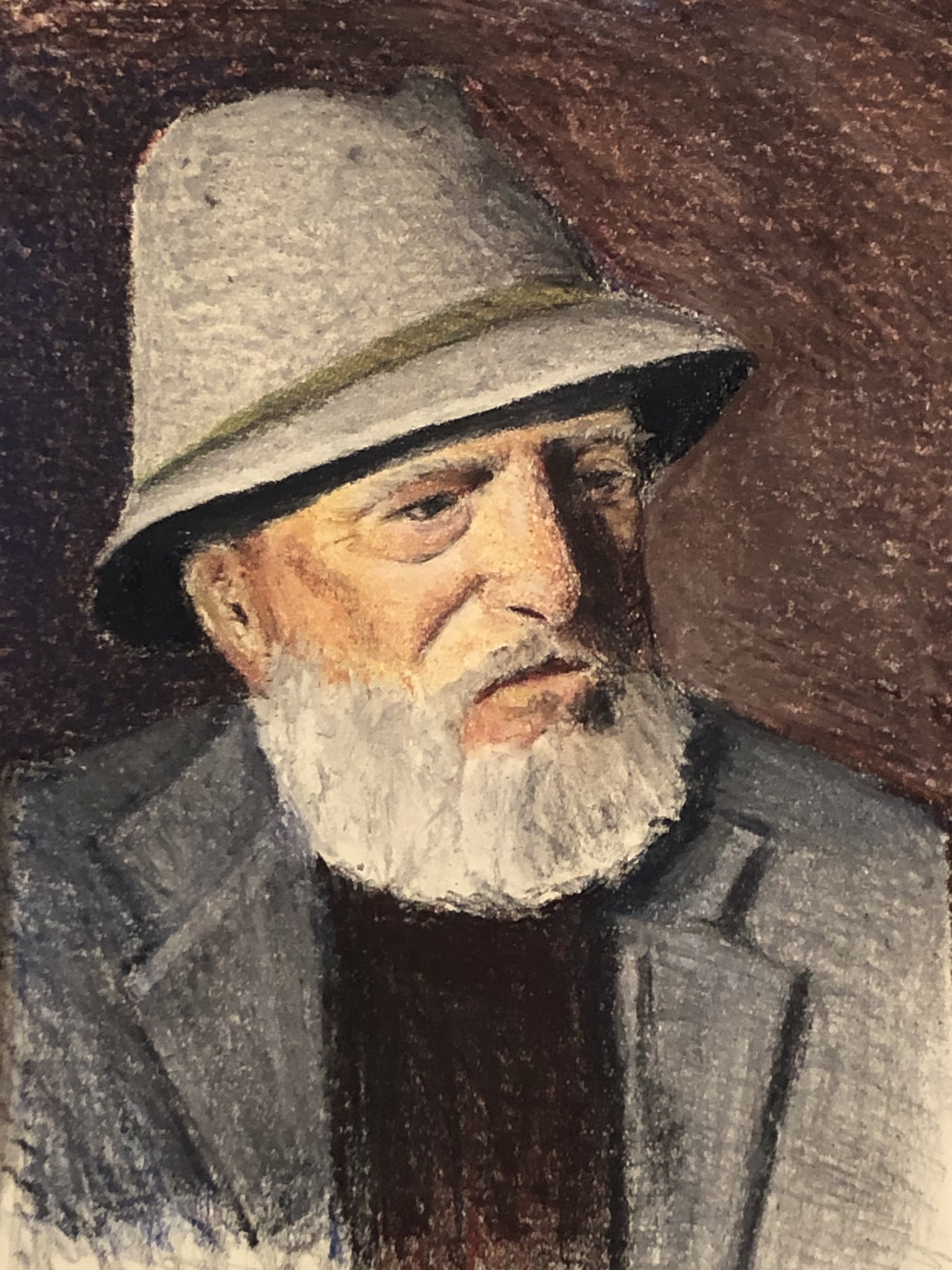 Man with beard, 18 x 24 Pastel on Paper, 2021