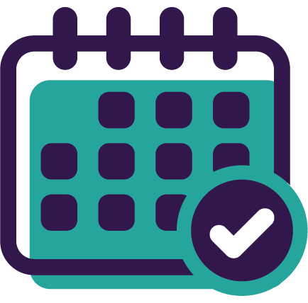 Calendar icon with a checkmark
