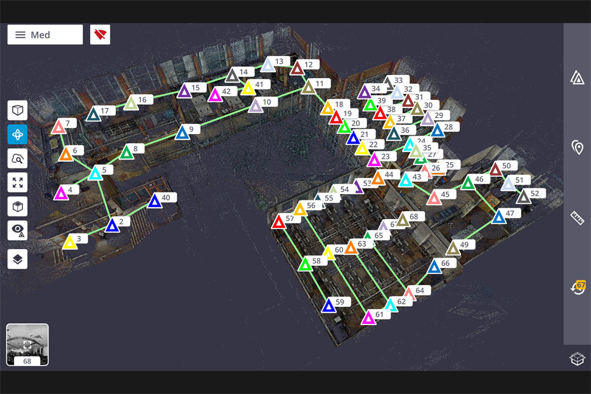 The Medical Library base station positions shown in Trimble Perspective - true colour