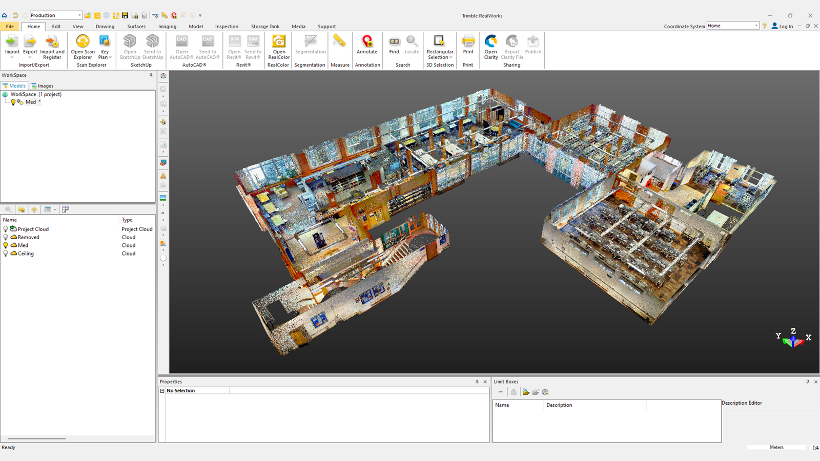 Trimble RealWorks registered scan of the interior of the Medical Library