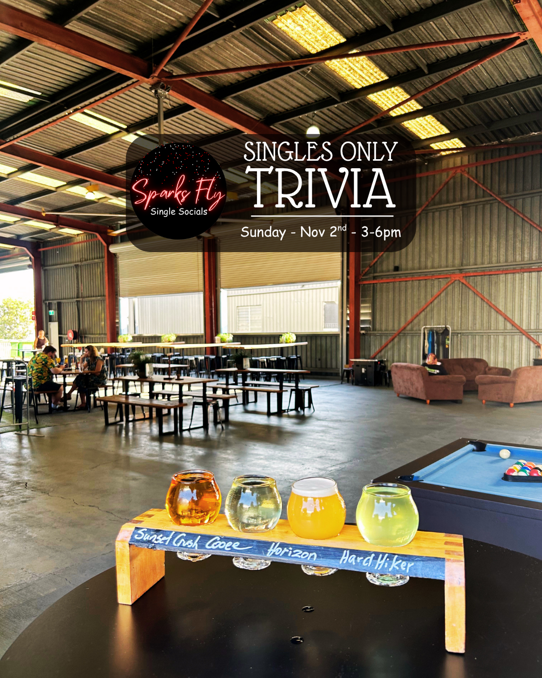 Hiker Brewing Co Brisbane Singles Trivia Sparks Fly