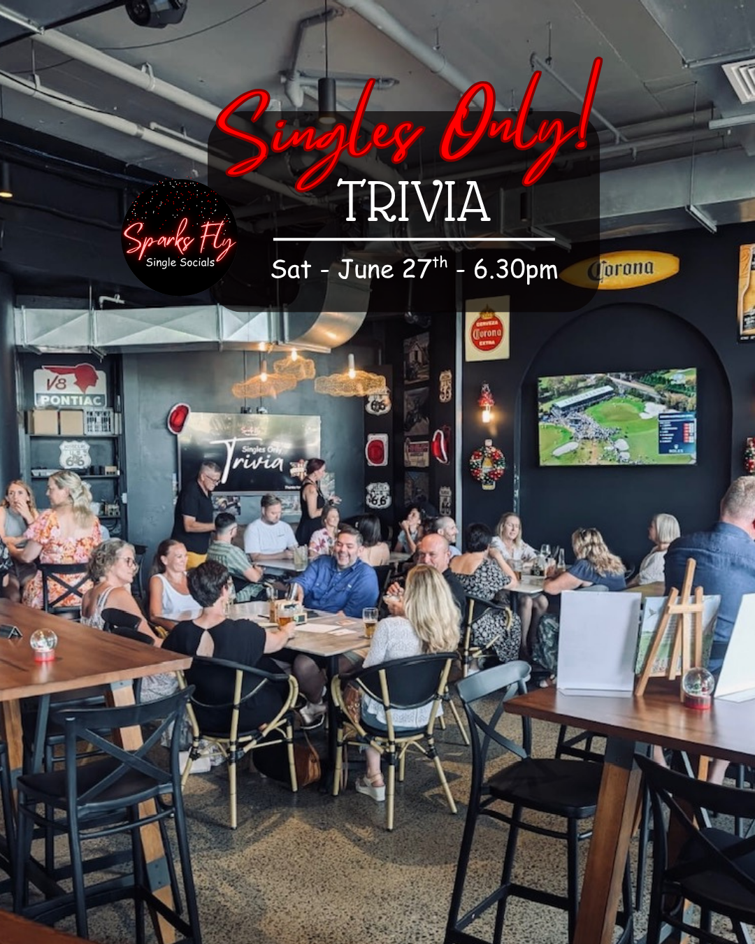 Carolinas Bar and Grill Southport Gold Coast Sparks Fly Single Socials Trivia
