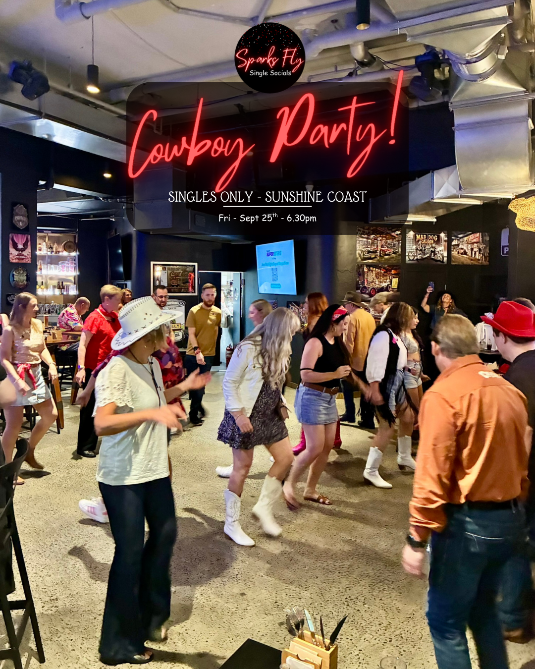 Sunshine Coast Slipstream Sparks Fly Single Socials Cowboy Party