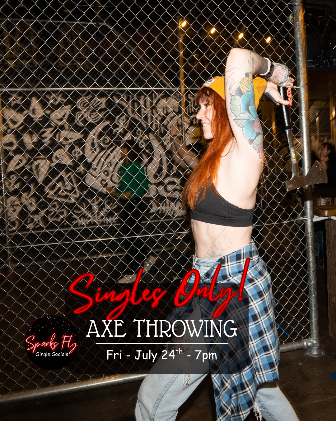 Maniax Axe Throwing Surfers paradise sparks fly single socials