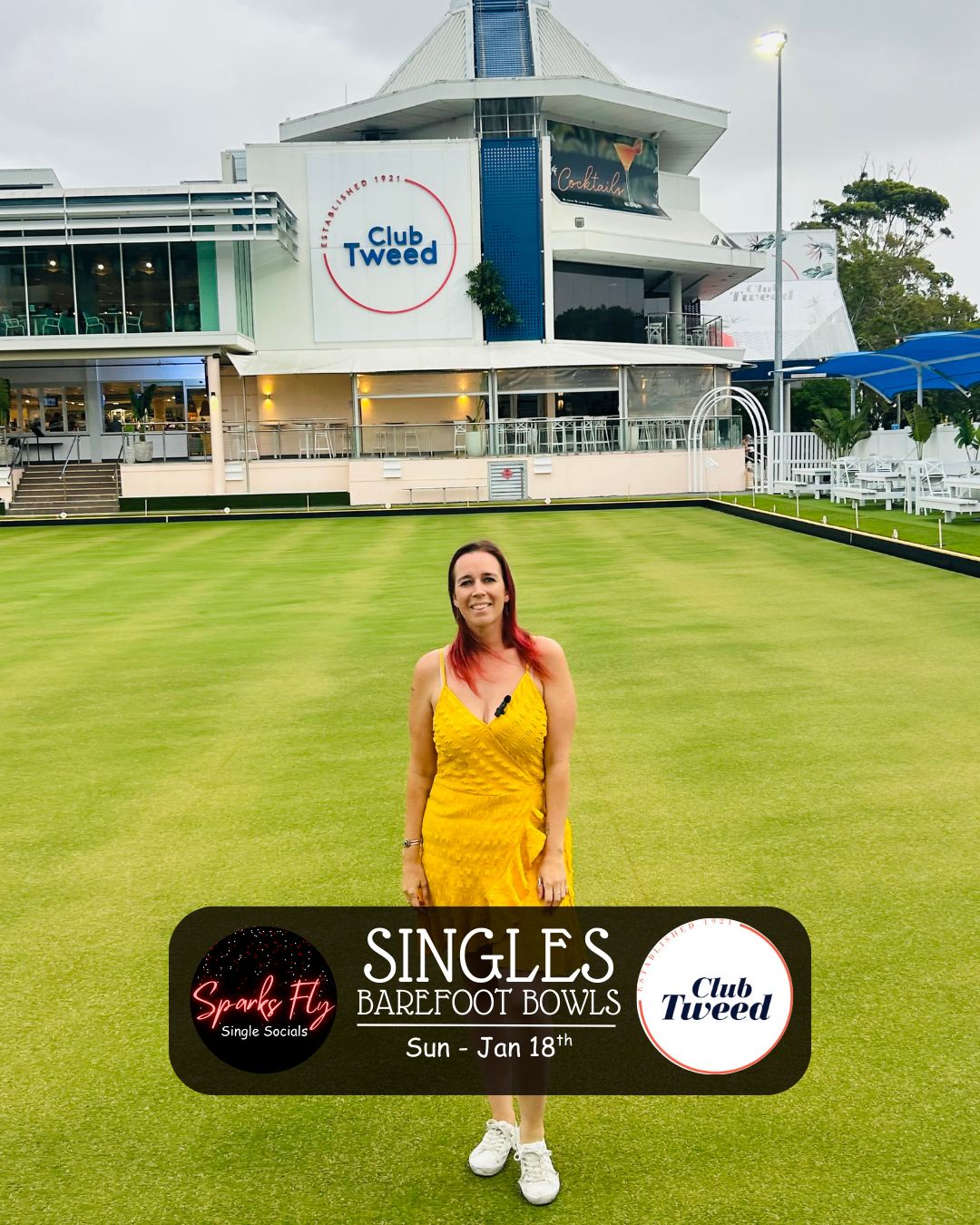 Club Tweed Sparks Fly Single Socials Barefoot Bowls