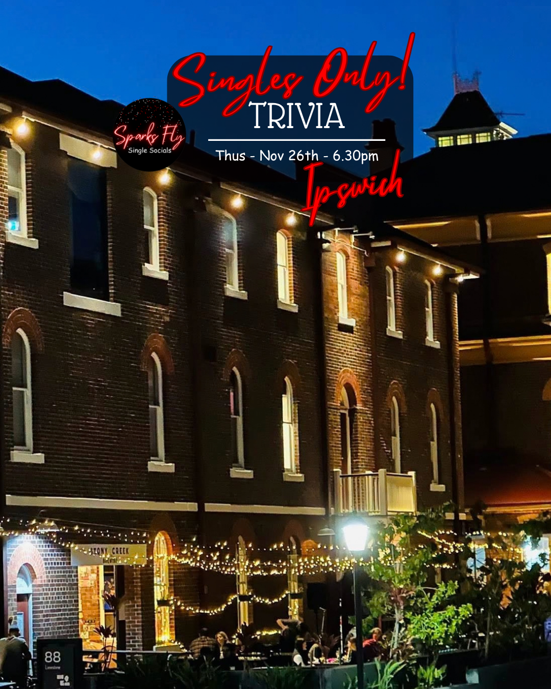 Ipswich trivia sparks fly single socials singles only