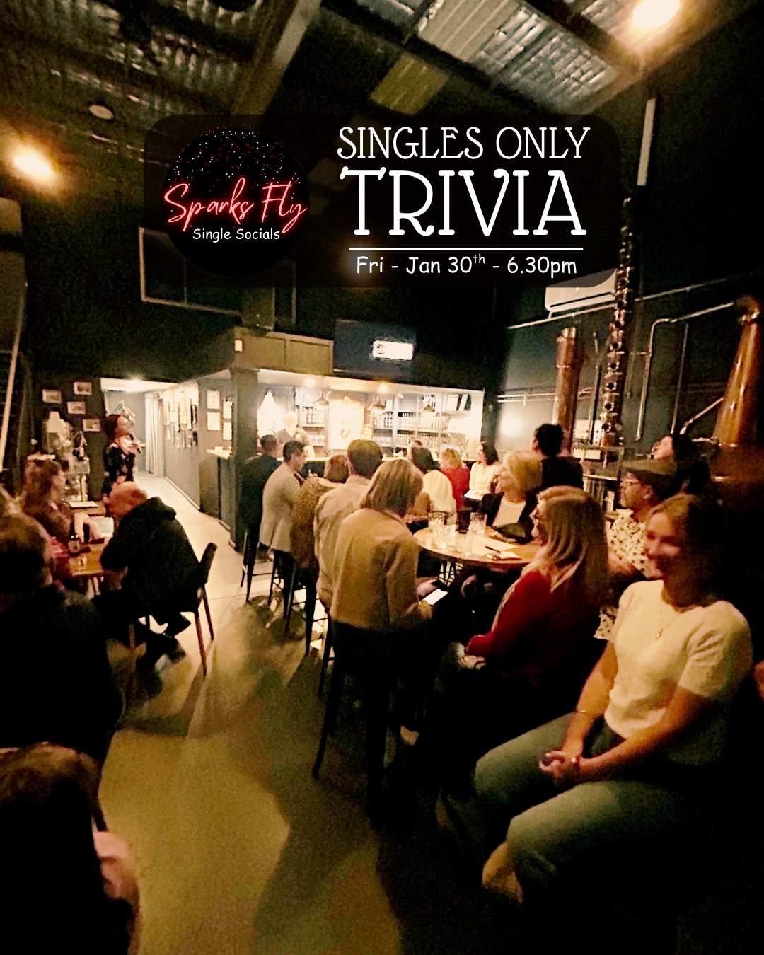 Panezski Artisian Distillery Singles Only Trivia Sparks Fly Single Socials