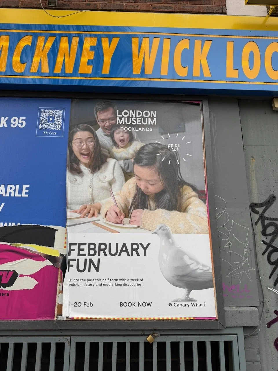 London Museum Docklands February Fun poster in Hackney Wick