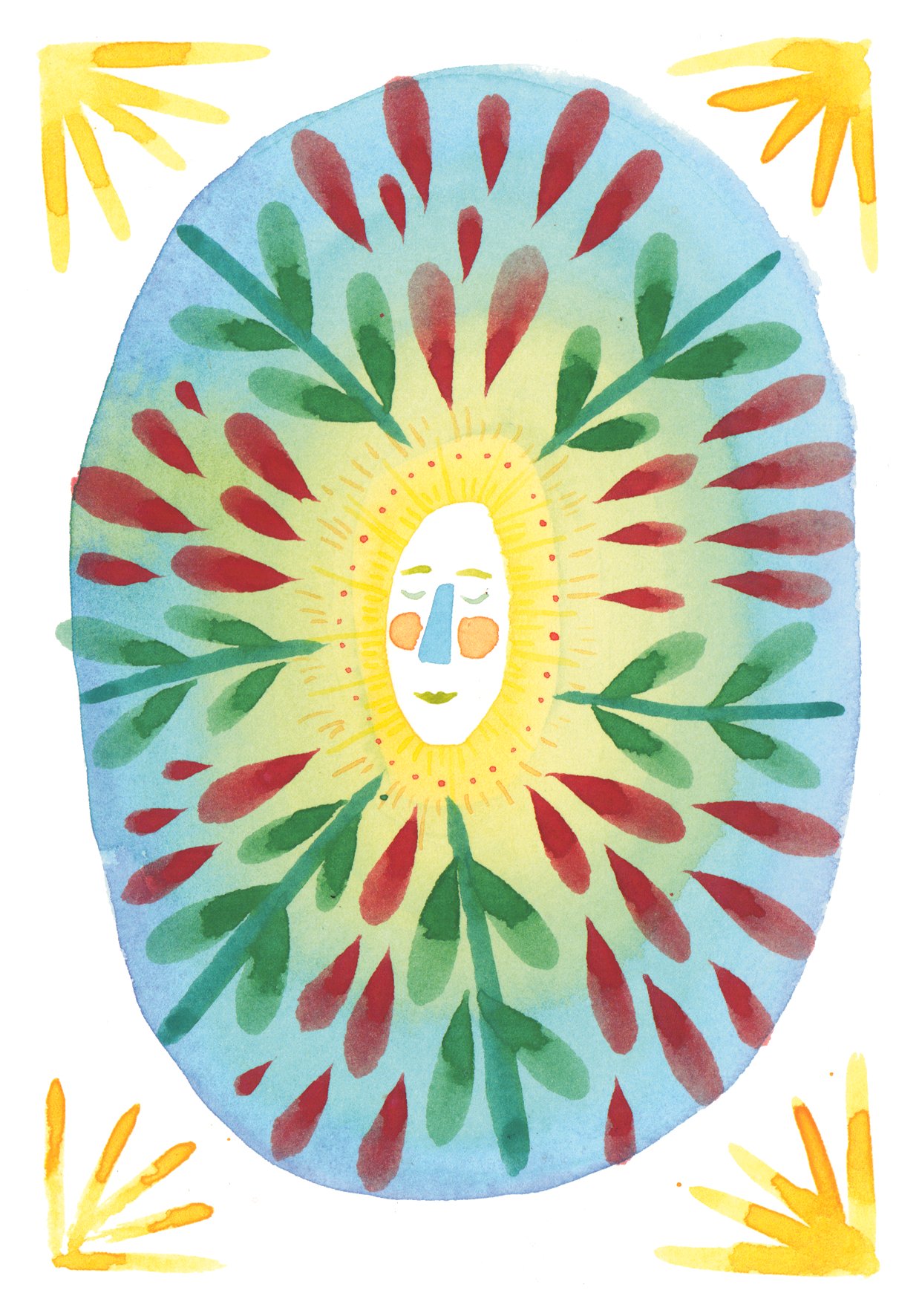 'Bud' Lumins series watercolour greetings illustration, 2019