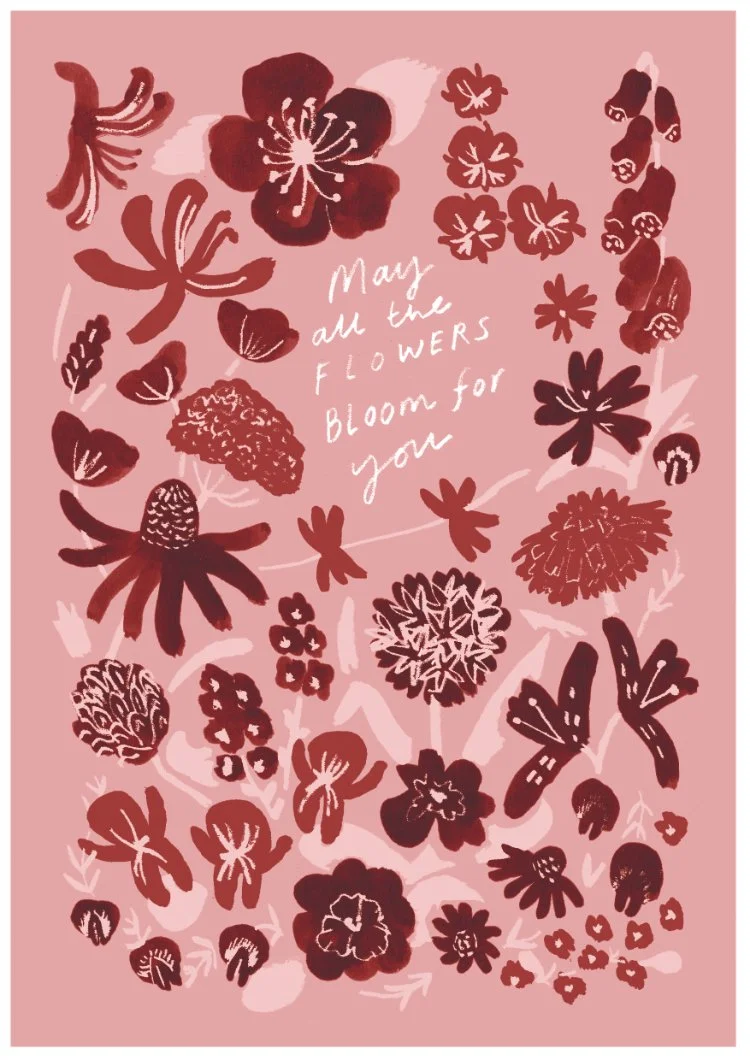 'May all the Flowers' greetings illustration, 2019