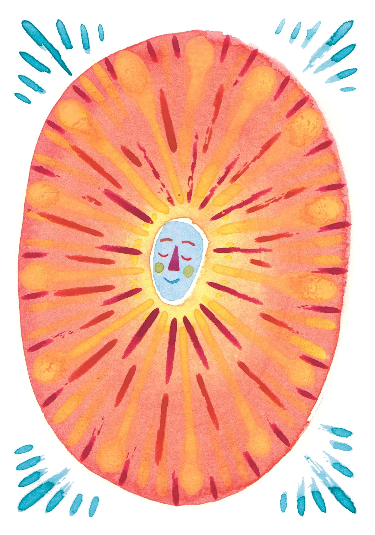 'Beam' Lumins series watercolour greetings illustration, 2020