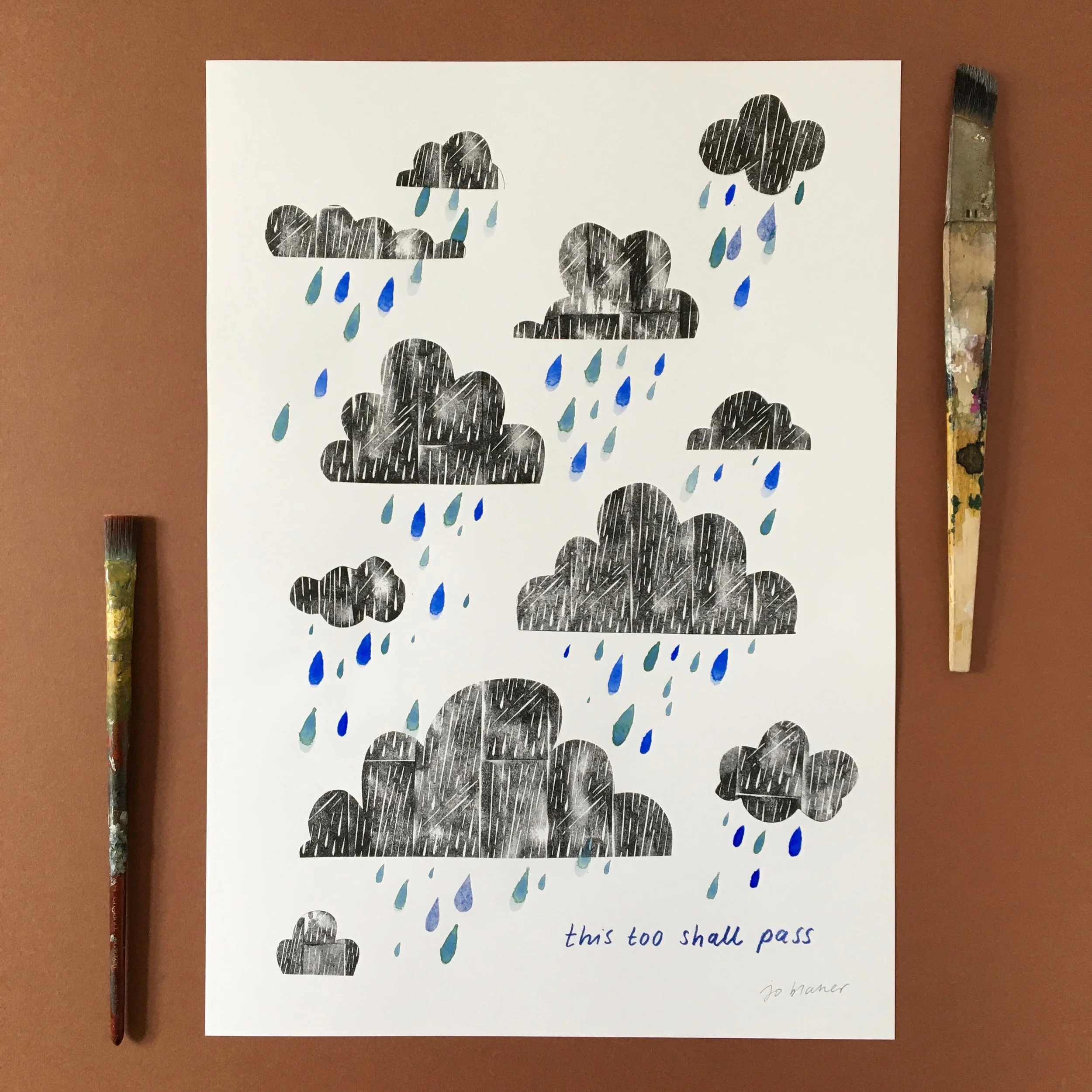 Hand-finished Risograph print, 2020