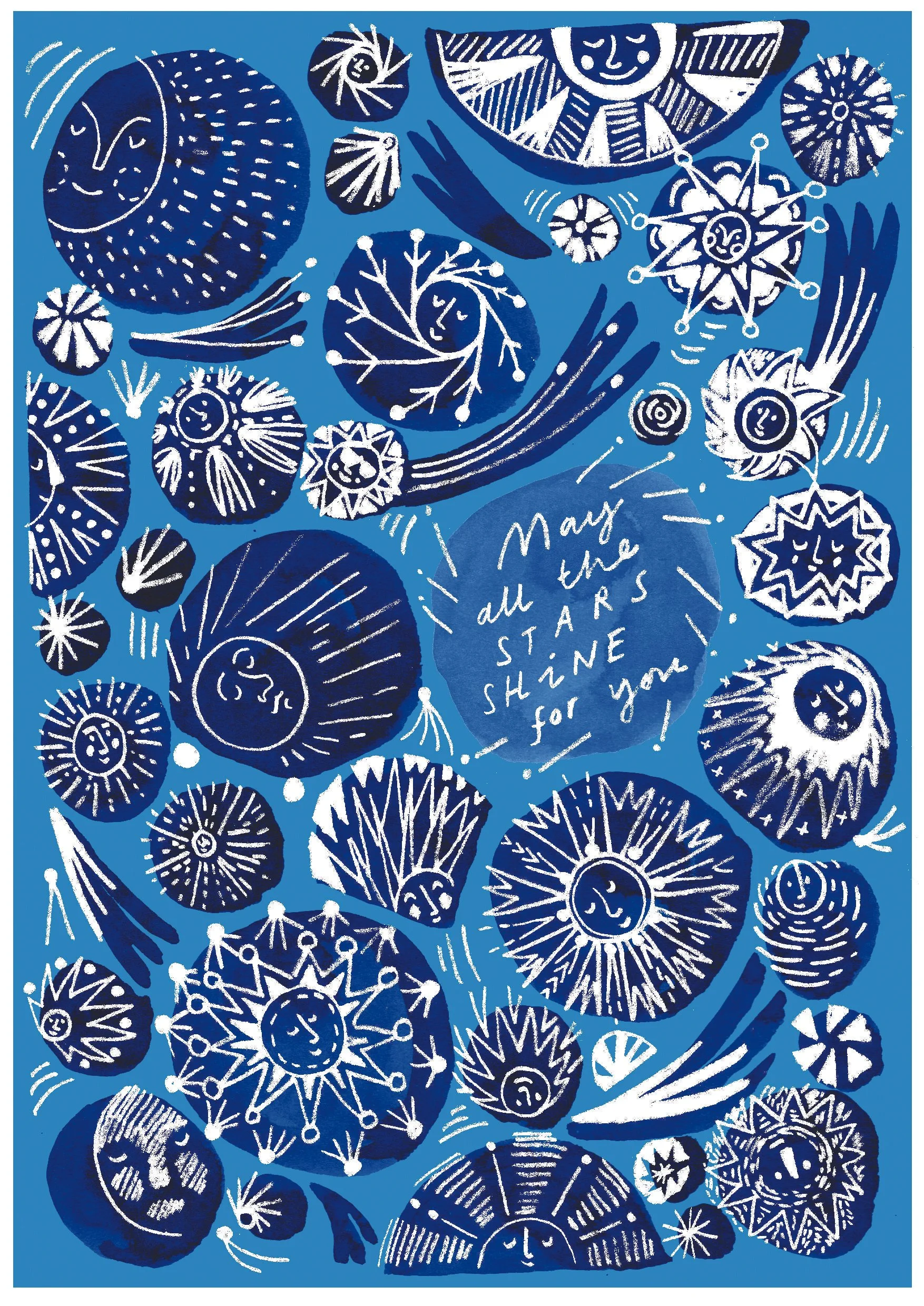 'May all the stars' greetings illustration, 2019