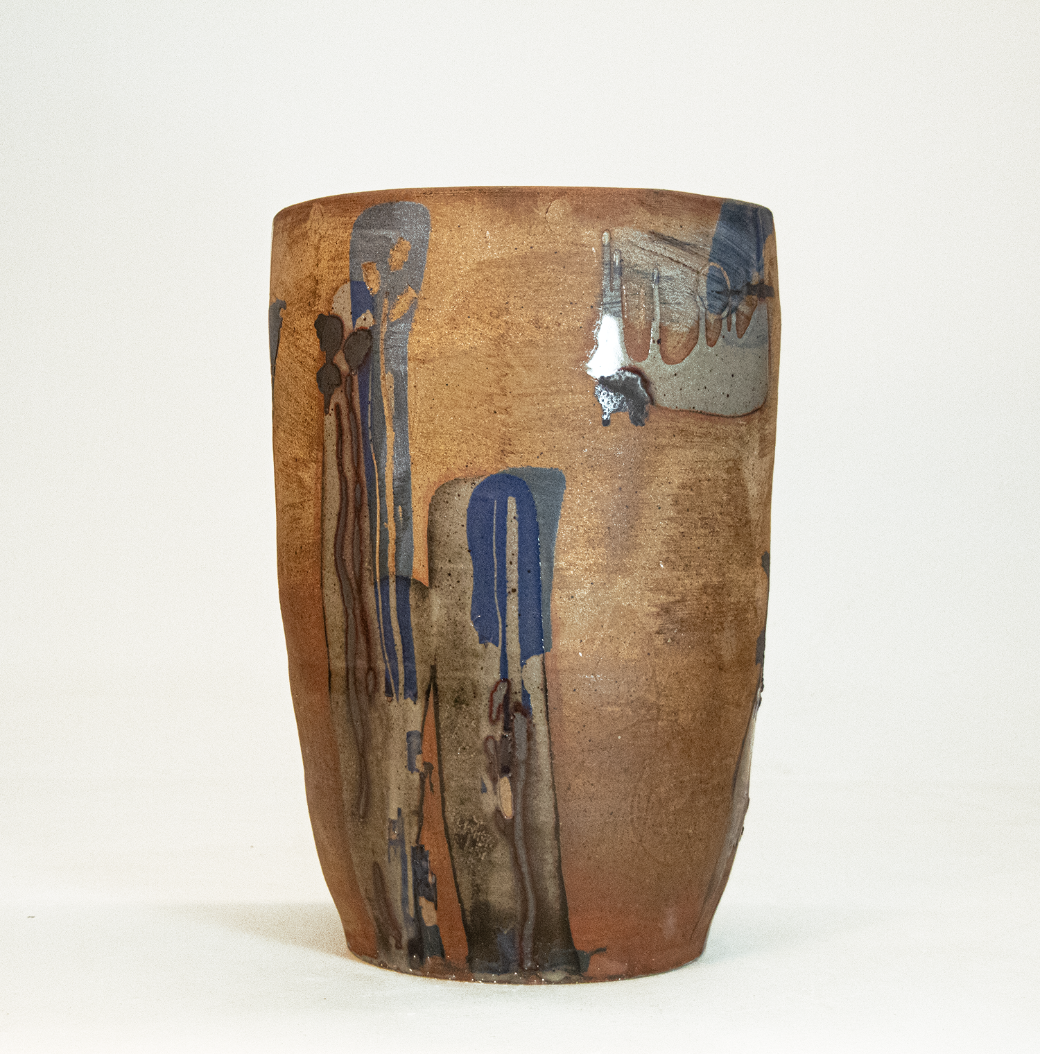 Só Danço Samba, 2025 / Stoneware, Copper Oxide, Karatsu Clear Glaze, Woodash, Reduction Fired / 13 inch X 19 inch
