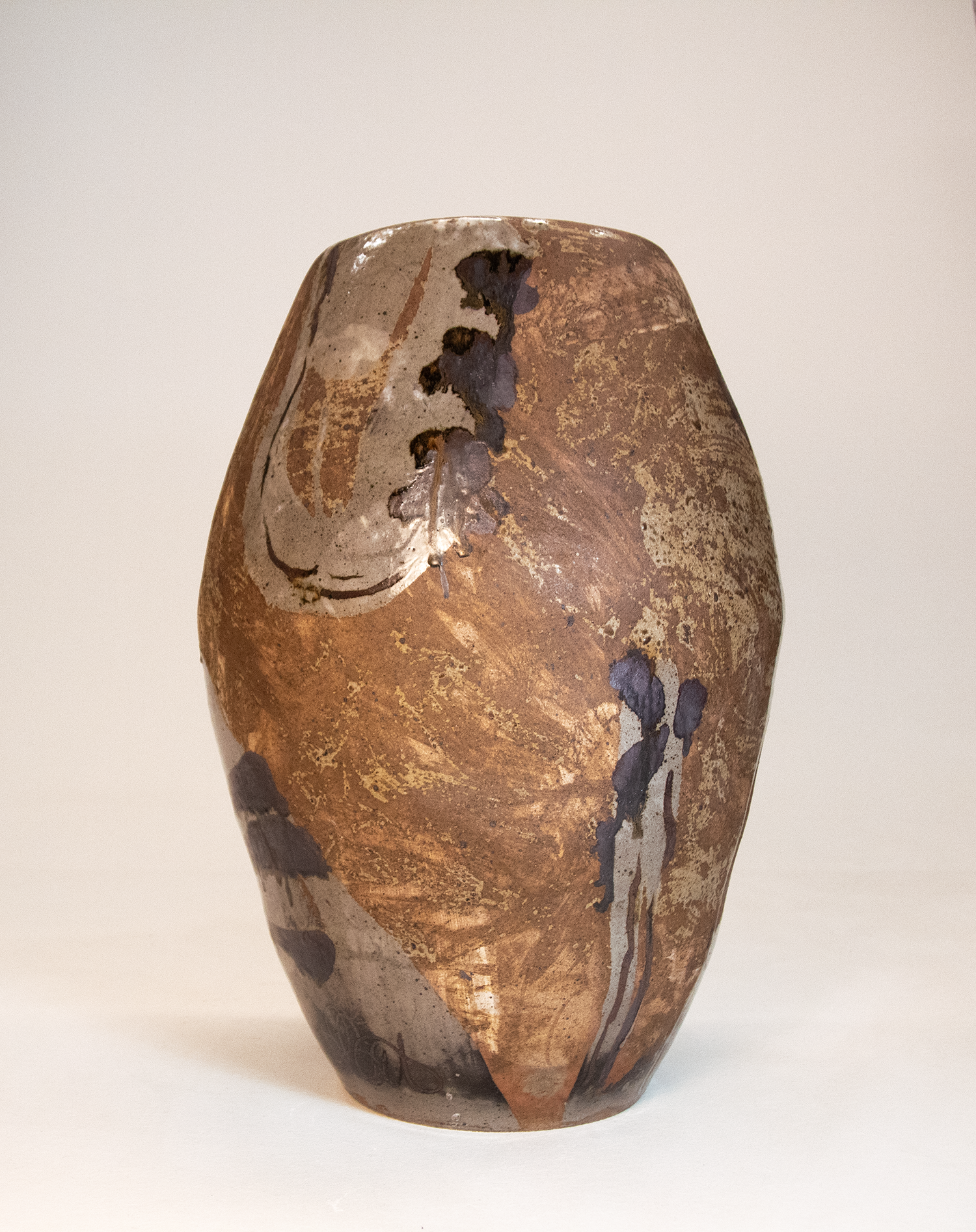 O Grande Amor, 2025 / Stoneware, Slip, Iron Oxide, Karatsu Clear Glaze, Woodash, Reduction Fired / 14 inch X 22 inch 
