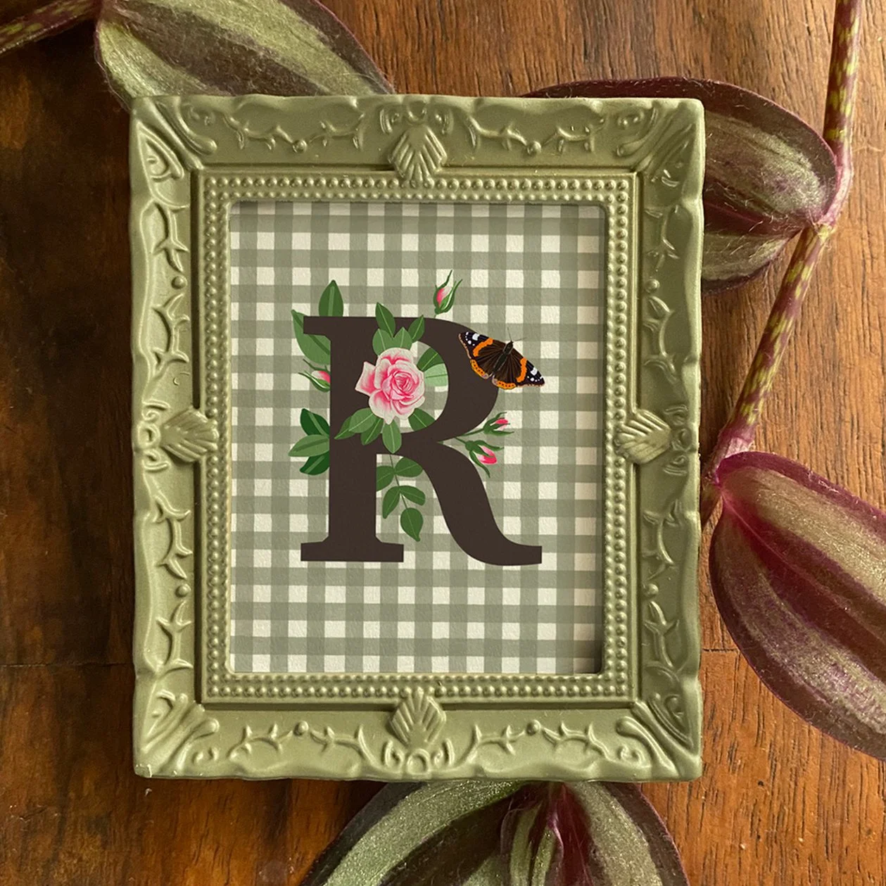 Green Frame with Green Gingham