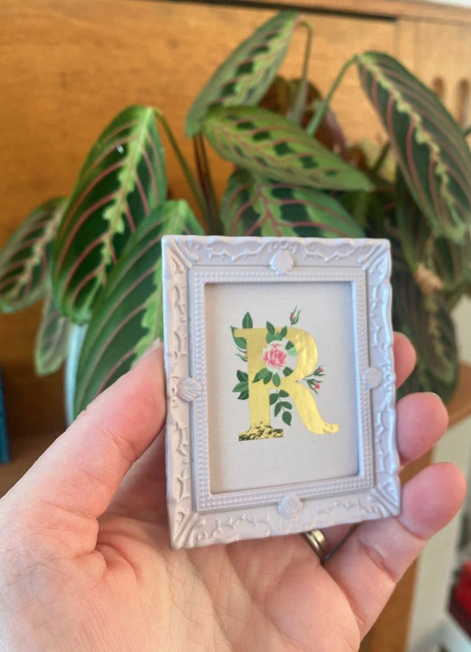 Pink Botanical Mini Initals