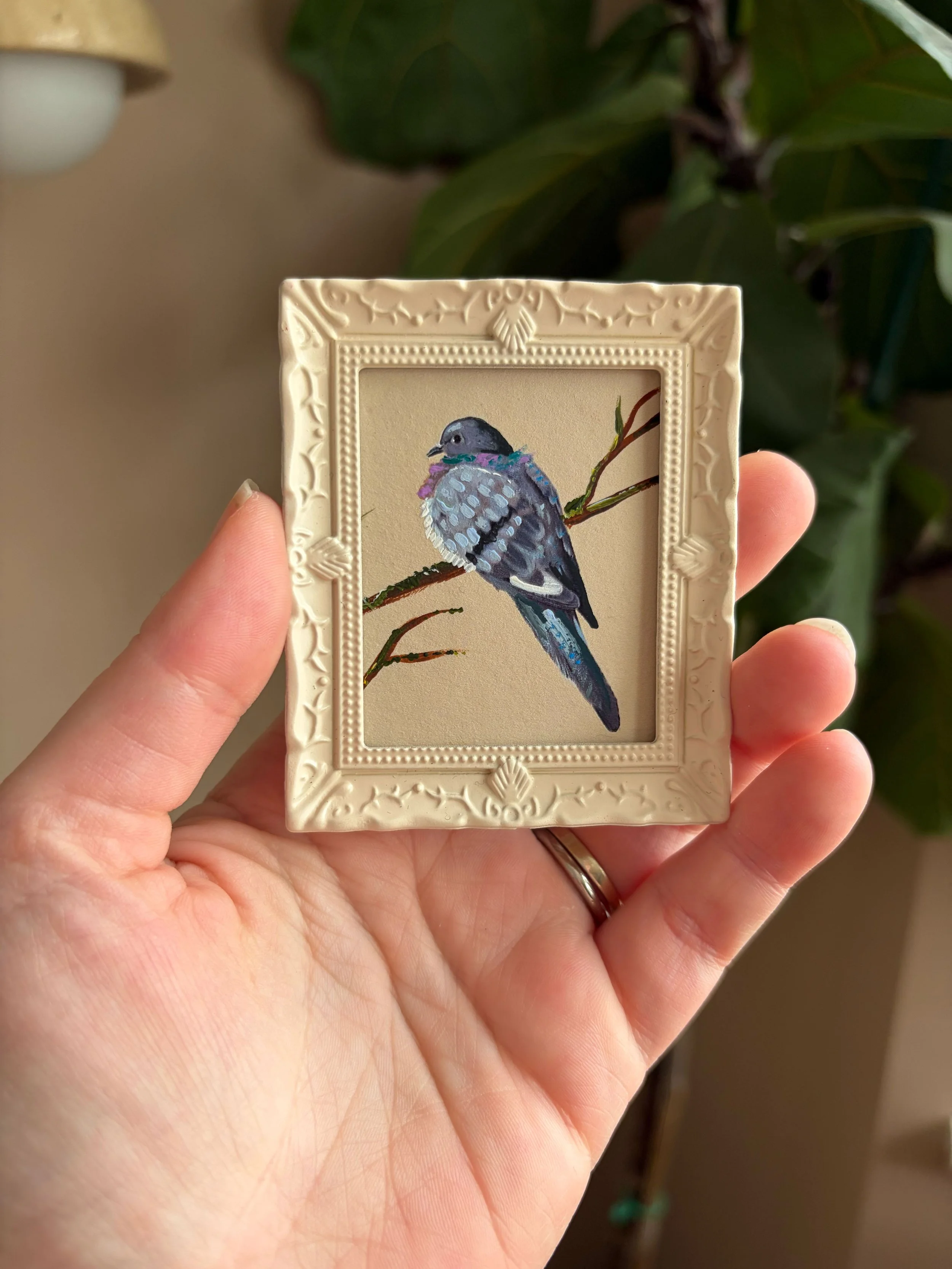 Pigeon Bird Miniature Painting