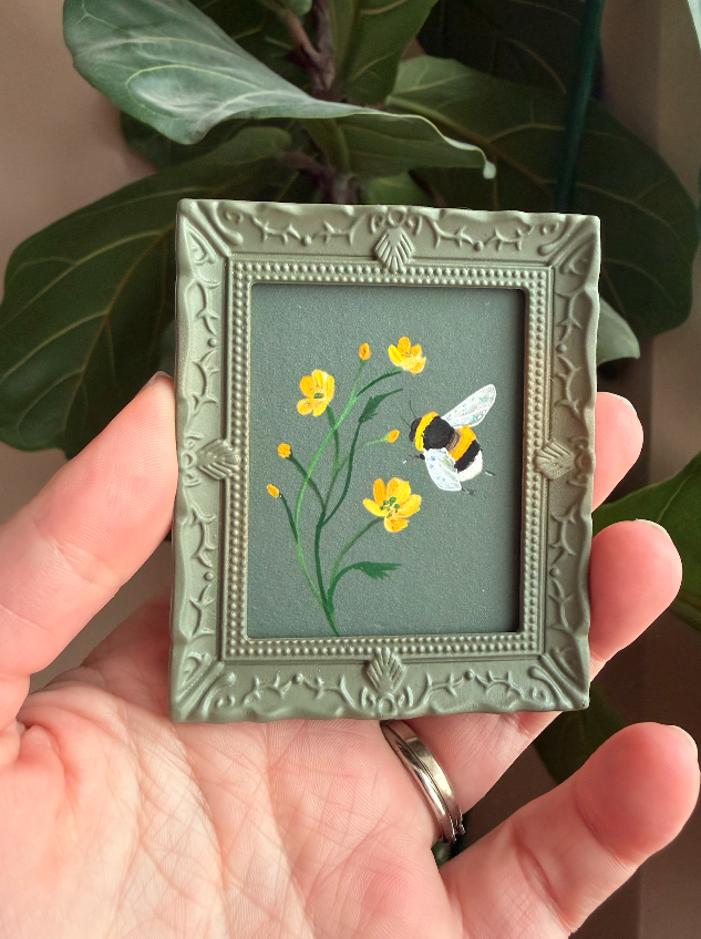 Buttercup Bee Miniature Painting
